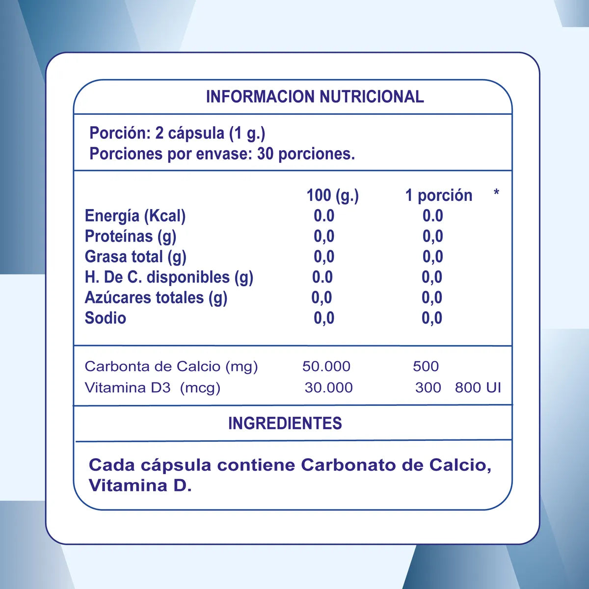 CALCIO + VITAMINA D CAP 800 UI X 60 PRANALAB