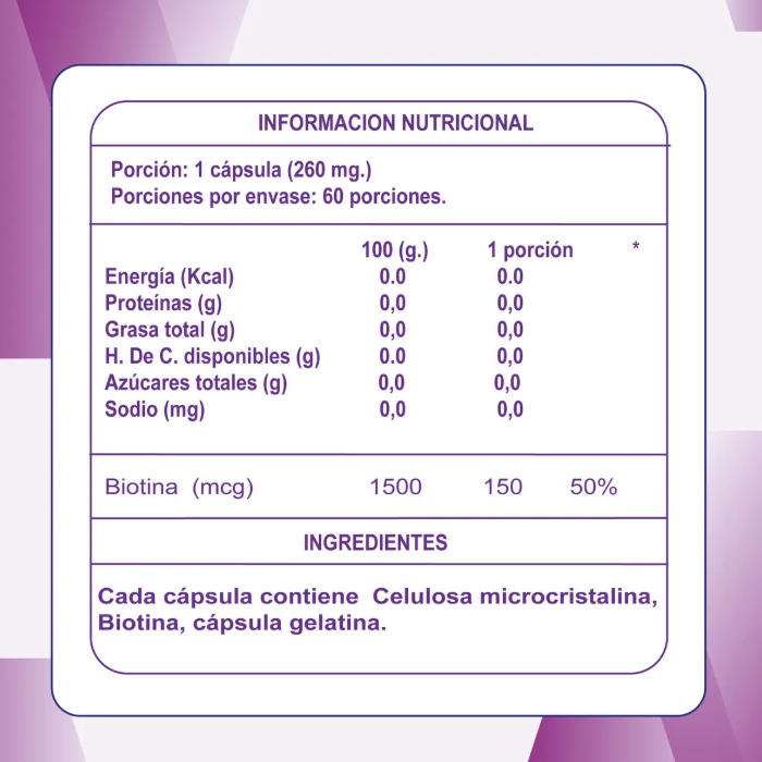 BIOTINA CAP 150 MCG X 60 PRANALAB
