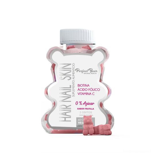 Hair, Nails & Skin Sin Azúcar Gomitas x 60 Rosada — Perfect Bear